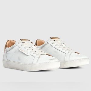 All Saints Sheer Leather White Gold Women’s Sneaker Size 7M (EU 37) New in Box